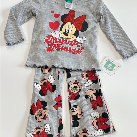 Disney Other - Minnie Mouse Gray and Red Kids Pajamas